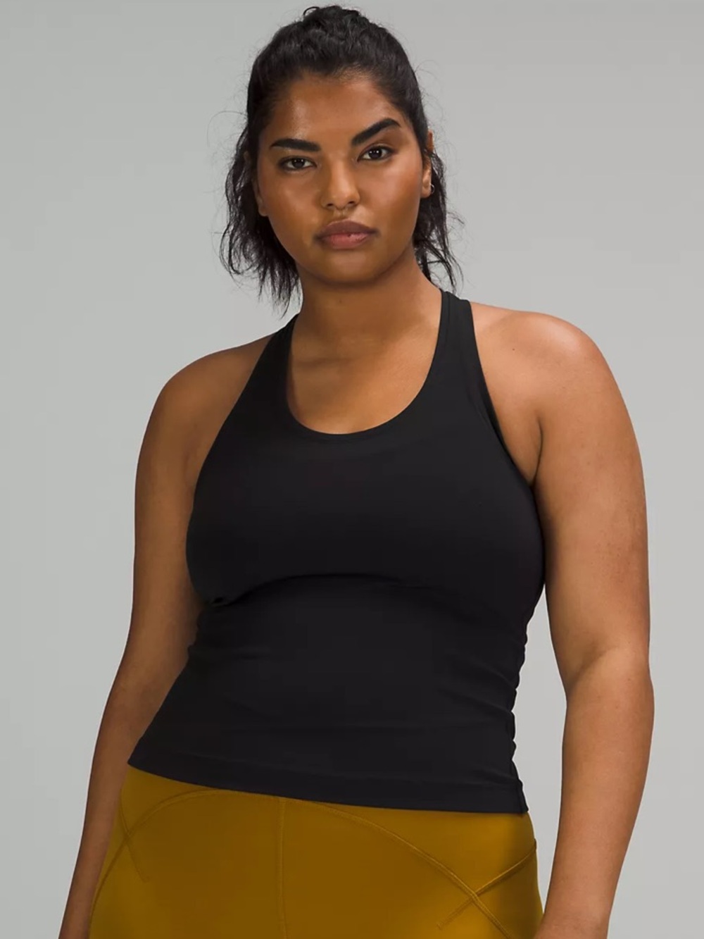lululemon athletica cool racer back short tank top Nulu in black